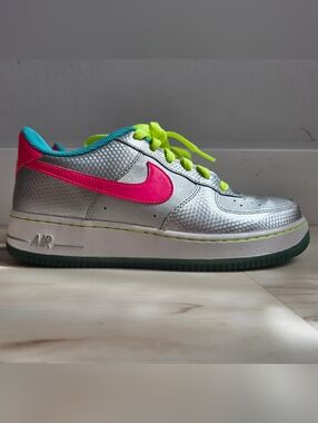 Nike Air Force 1 Low '06 GS "Metallic Silver/Pink Glow" 7Y Womens 8.5-9